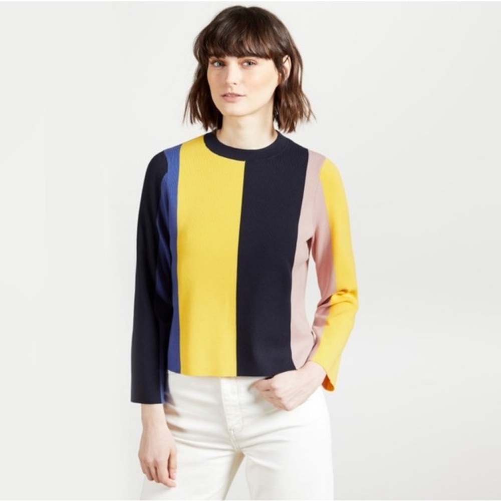 Ted Baker Womens Fenchi Stripe A Line Sweater Colorblock
